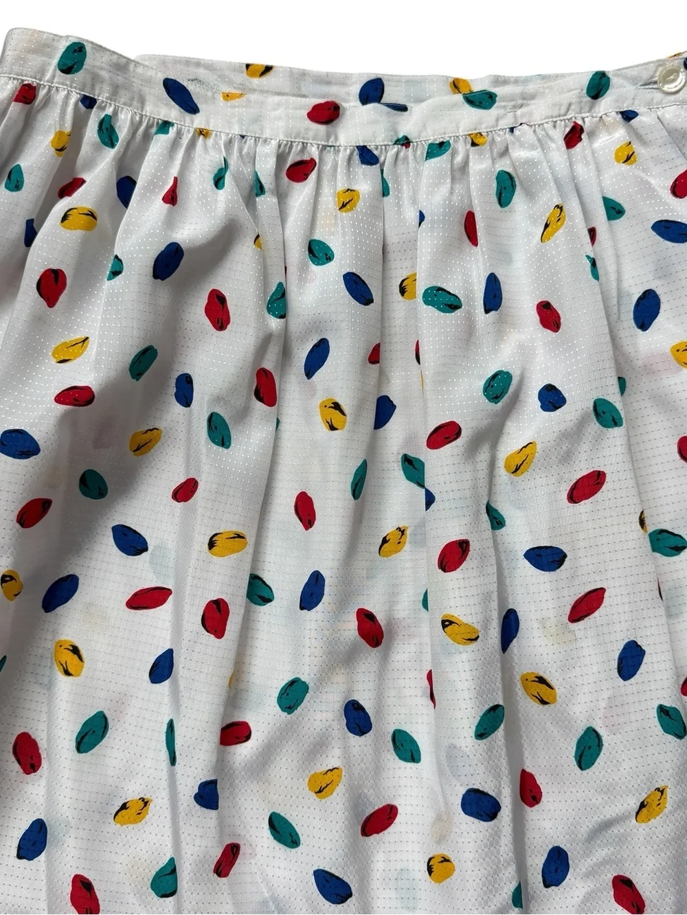 Vintage Y2K Josephine White Confetti Print Midi Skirt Cottagecore Grandma Chic M